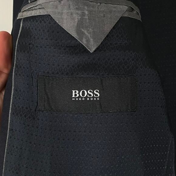 Hugo Boss Super 100s Johnstons Lenon Virginwool Blazer Mens Size 38R Black Reda - Picture 5 of 11